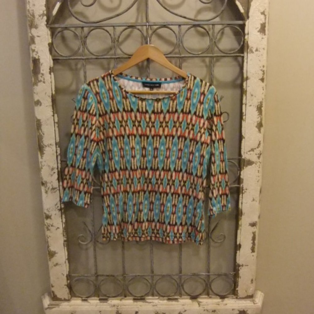 JONES OF NEW YORK WOMEN ROUNDED-NECK PULLOVER TOP-SZ. SMALL